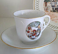 Kaffeset,Frukost under den stora björken, målat 1900