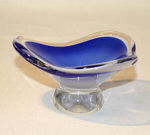 Antik - Glas - Flygsfors - Miniatyrskål Coquille